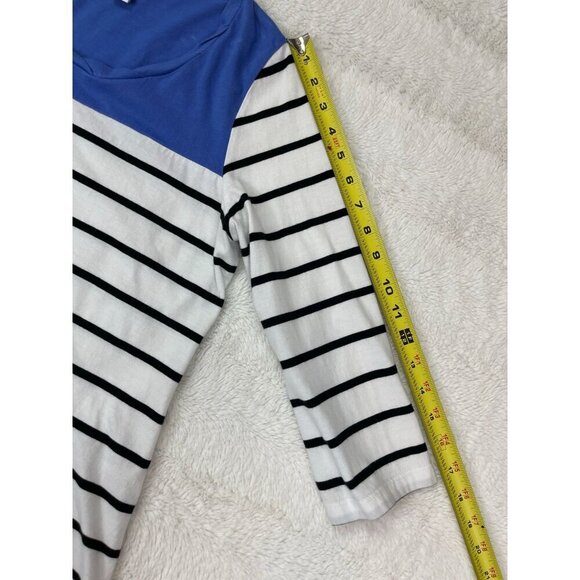 Weekends by Chicos Womens Shirt 1 Small 3/4 Sleeve Striped T-Shirt - Picture 6 of 7